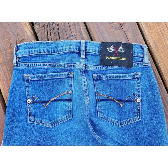 RARE Vintage 90s Allen B Racing Flare Jeans 28 USA NASCAR Drag Race Speedway Y2K - Picture 13 of 17